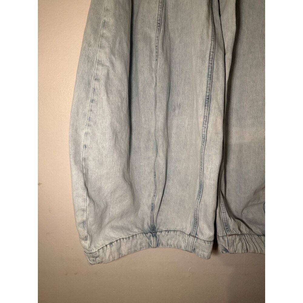 Zara ZW Collection High Waisted Balloon Leg Light Wash Pockets Jeans Size 4 - Picture 4 of 16